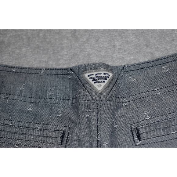 Columbia PFG Shorts Womens Size 6 Performance Fishing Gear Blue Nautical Design - Picture 1 of 8